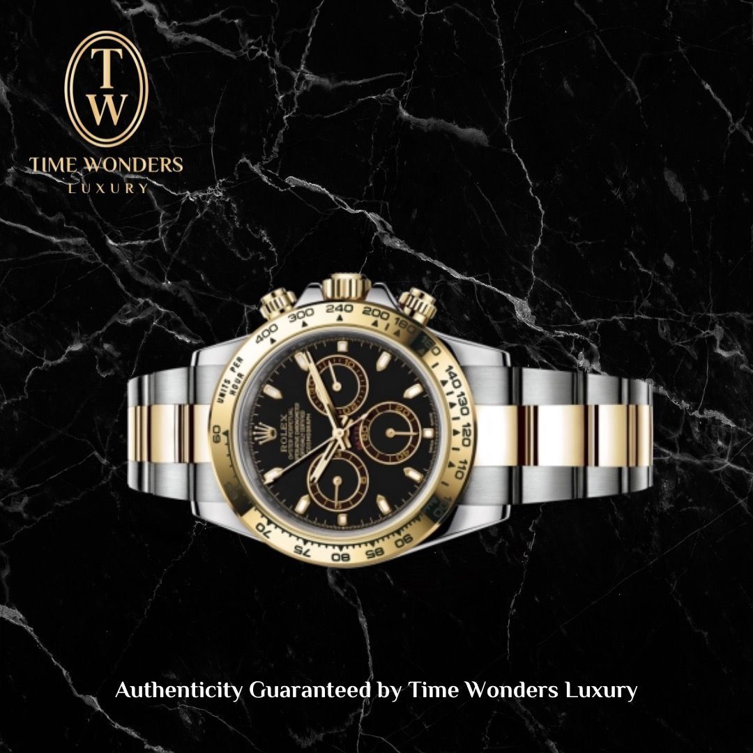 Lightly Used December 2016 Rolex Daytona Two-Tone 116503 Yellow Gold Black Dial