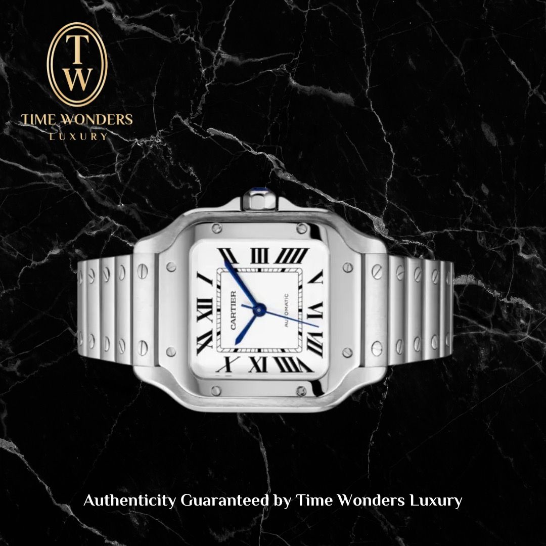 Mint September 2020 Cartier Santos De Cartier Medium WSSA0029 White Dial Bracelet Stainless Steel