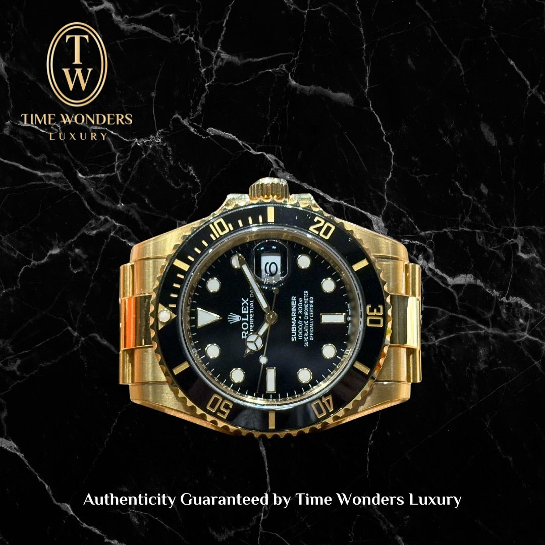 Like New December 2024 Rolex Submariner Yellow Gold 126618LN Black Dial 126618