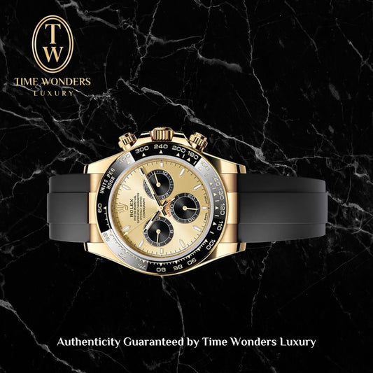 Like New January 2025 Rolex Daytona Oysterflex Yellow Gold Golden Dia YML 126518LN 126518