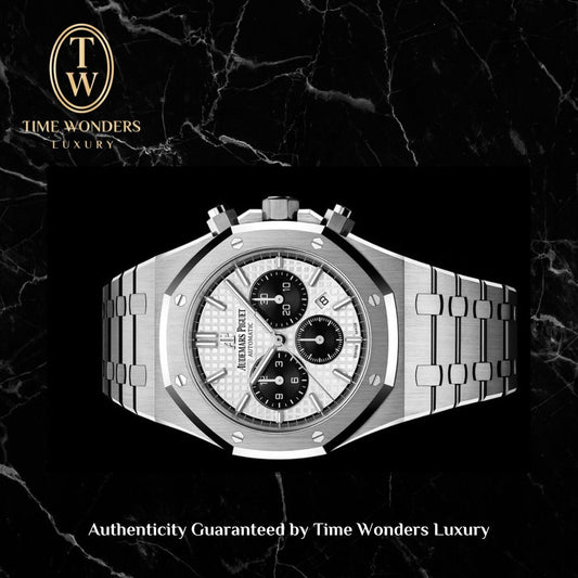 Like New July 2018 Audemars Piguet Royal Oak Chronograph Panda White Dial 26331ST 26331