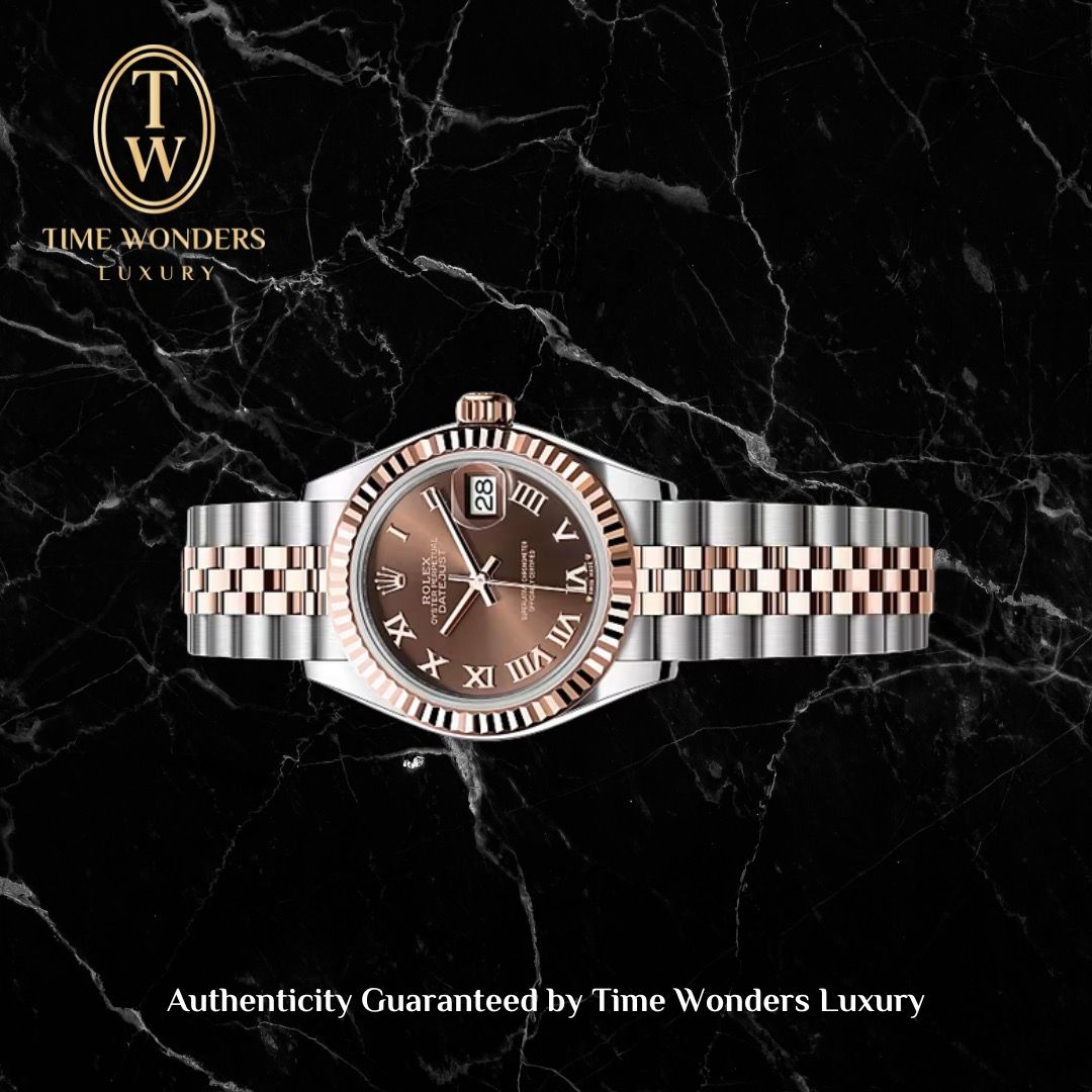 Like New June 2024 Rolex Datejust 28mm Two-tone Rose Gold Chocolate Dial 279171