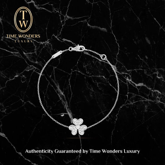 Like New March 2023 Van Cleef & Arpels VCARP3W200 Frivole Bracelet Mini Model White Gold Diamonds