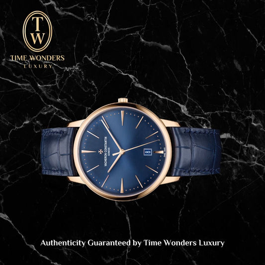 Like New November 2022 Vacheron Constantin Patrimony 40mm Rose Gold Blue Dial 85180/000R-B515