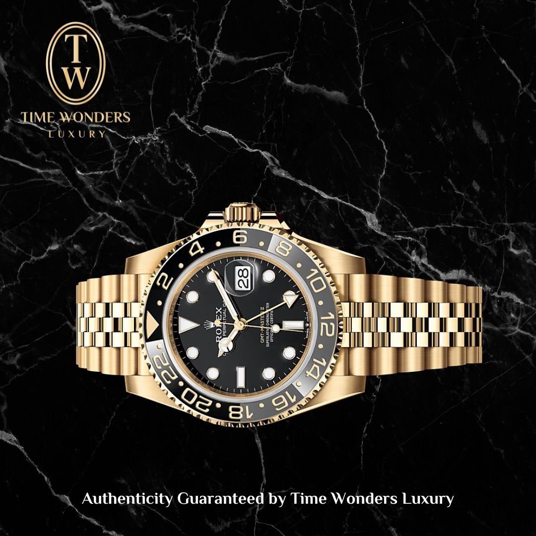 Like New November 2024 Rolex GMT- Master II Yellow Gold Guinness Jubilee 126718GRNR 126718