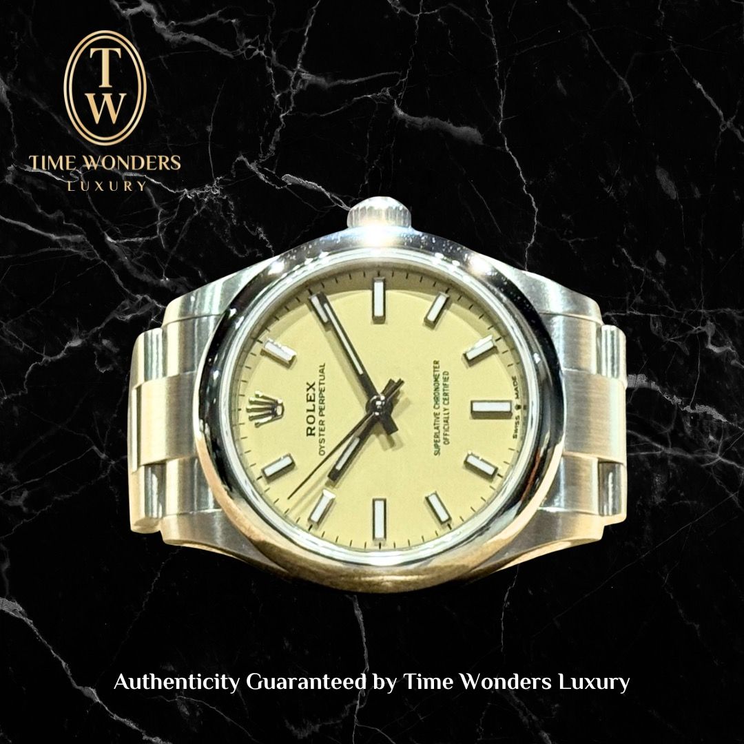 Like New October 2025 Rolex Oyster Perpetual 41mm Beige Dial 124300