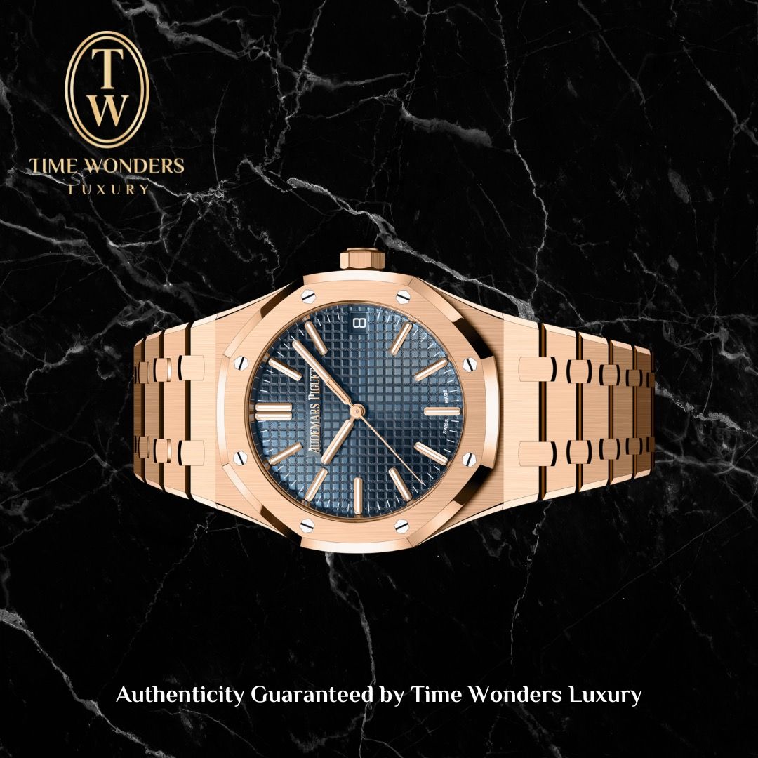 Like New September 2022 Audemars Piguet Royal Oak Rose Gold 15510OR Blue Dial 15510