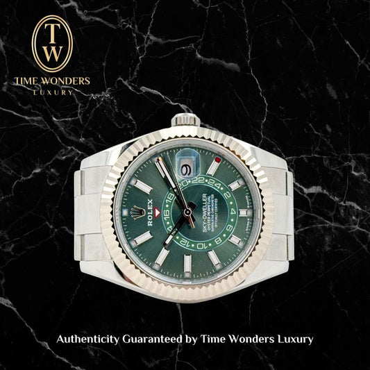 Like New September 2024 Rolex Sky Dweller 42mm Green 336934 Oyster