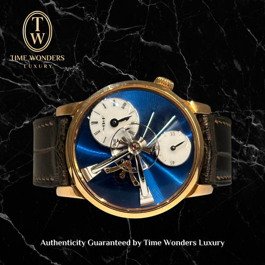 LNIB May 2021 MB&F Legacy Machine Rose Gold LM101 Blue 51.R1L.W