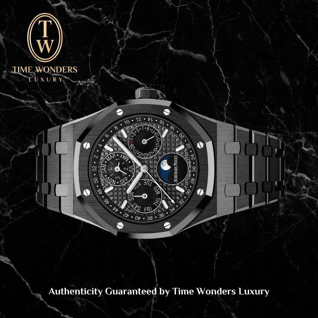 LNIB September 2020 Audemars Piguet Royal Oak Perpetual Calendar Black Ceramic 26579CE 26579