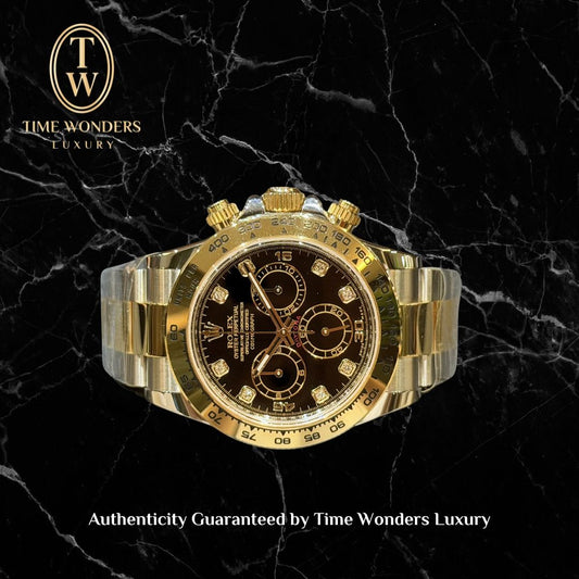 Mint December 2020 Rolex Daytona Two-tone Yellow Gold 116503 Black Dial Diamonds