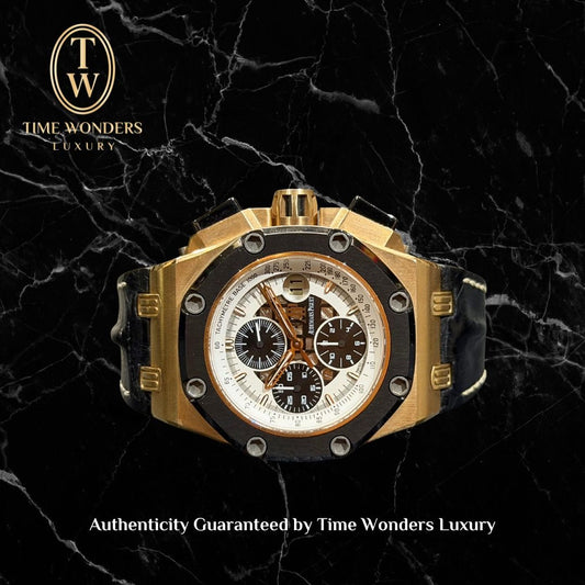Like New July 2016 Audemars Piguet Royal Oak Offshore Chronograph 26078RO Rubens Barrichello 42mm Rose Gold Ceramic
