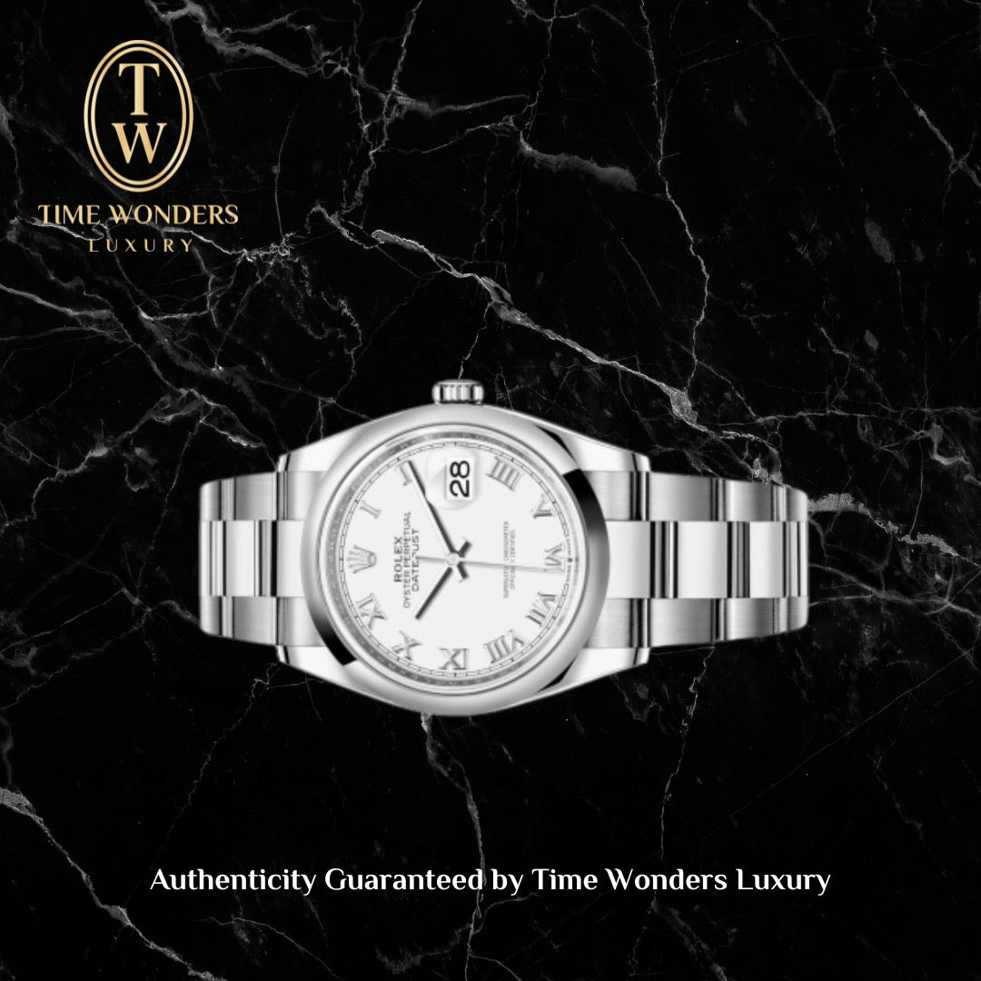 Mint July 2023 Rolex Datejust 36mm 126200 White Dial Roman Indexes Smooth Bezel Oyster Bracelet