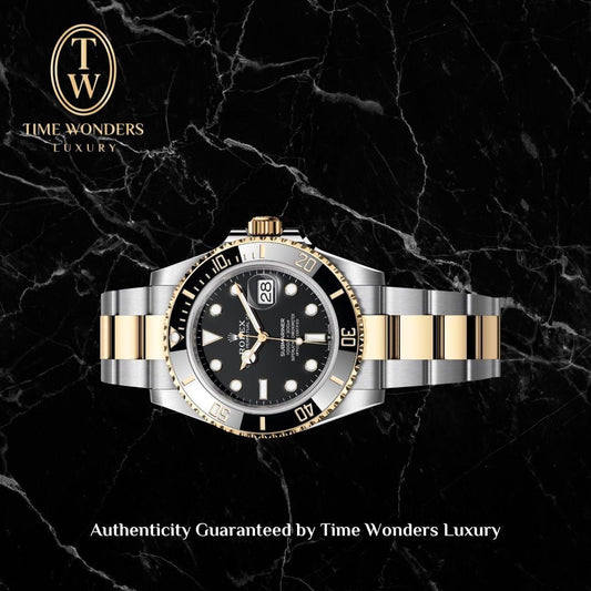 Mint November 2020 Rolex Submariner Two-tone Yellow Gold 126613LN Black Dial 126613