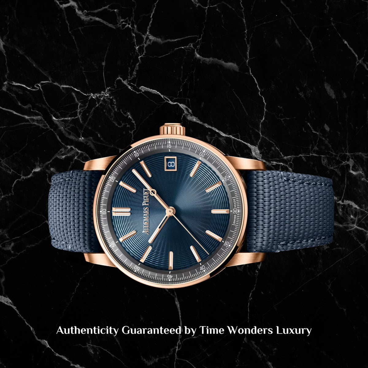 Mint November 2024 Audemars Piguet Code 11.59 Rose Gold Blue Dial 15210OR 15210