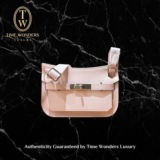 New 2023 Hermes Mini Jypsiere Pink Silver Hardware Mauve Pale PHW