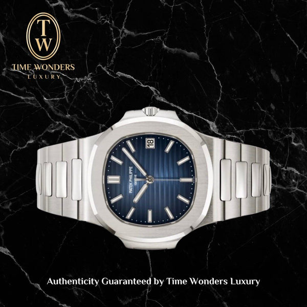 New 2023 Patek Philippe Nautilus White Gold Bracelet Blue Dial 5811/1G-001 5811