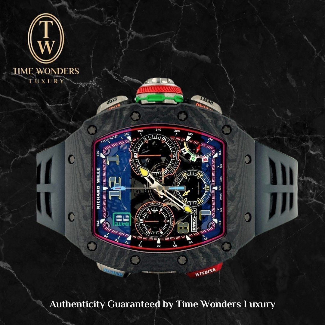 New 2024 Richard Mille RM65-01 RM 65-01 Split Second Chronograph Black Quartz TPT RM65 RM6501
