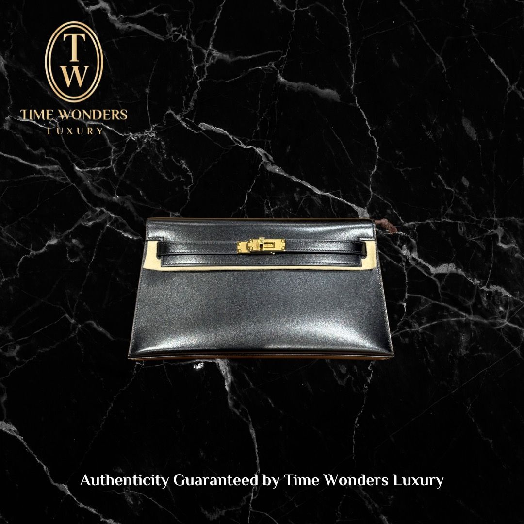 New 2025 Kelly Sac Elan Shoulder Bag Veau Box 89 Noir Gold Hardware
