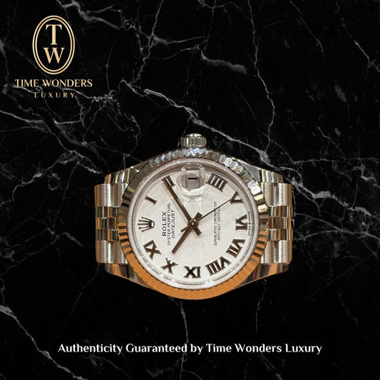New April 2026 Rolex Datejust 31mm White Roman Indexes Jubilee