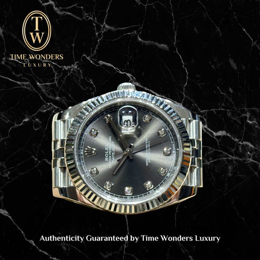 New April 2026 Rolex Datejust 126334 41mm Grey Diamonds Jubilee Datejust