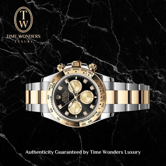 New April 2026 Rolex Daytona Yellow Gold Two-tone 126503 Black Dial Diamonds