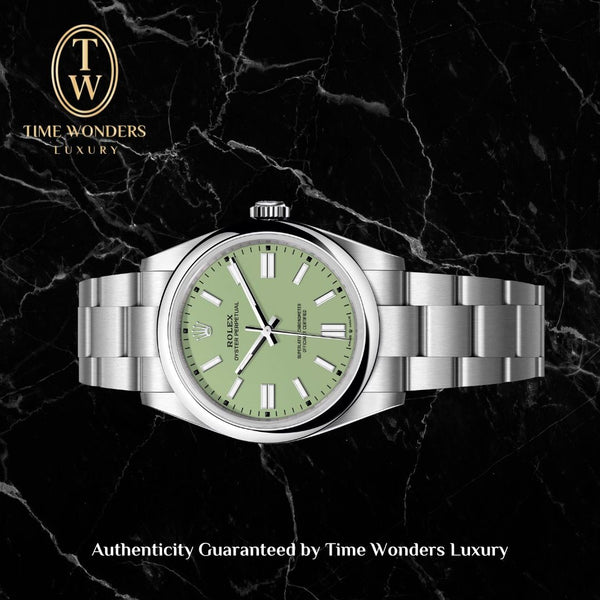 New August 2025 Rolex Oyster Perpetual 41mm Pistachio Green 134300