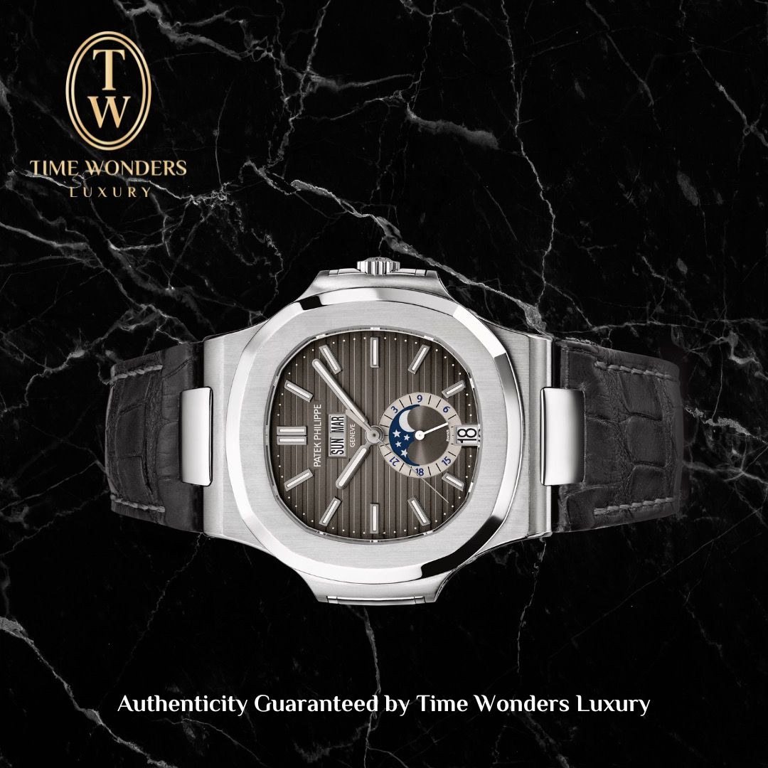 New Q3 2026 Patek Philippe Nautilus Moonphases 5726A Grey Dial Leather Strap Stainless Steel 5726