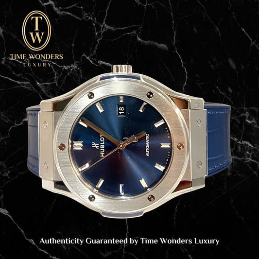 New December 2025 Hublot Classic Fusion 42mm Blue 542.nx.7170.lr