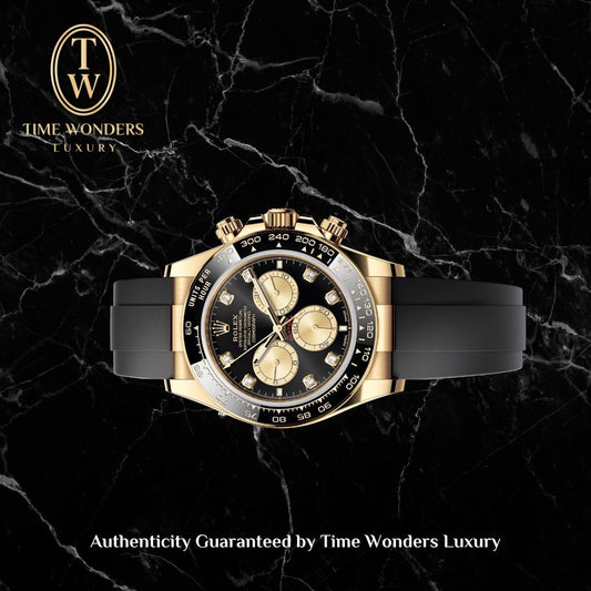New January 2026 Rolex Daytona Yellow Gold 126518LN Black Dial Diamonds Oysterflex 126518