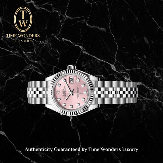 New July 2025 Rolex Datejust 28mm Pink Dial with Diamonds 279174