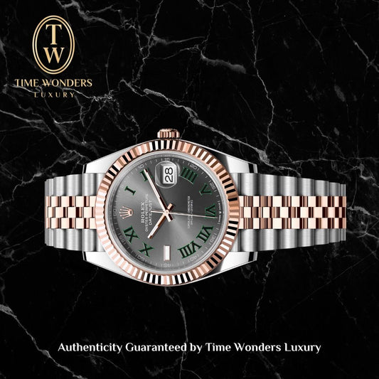 New July 2025 Rolex Datejust 41mm Two-tone Rose Gold Wimbledon 126331