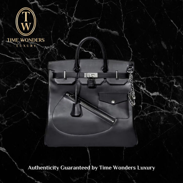New Limited Edition Hermes Birkin 40 Haut A Courroies Rock Noir Evergrain Palladium Hardware