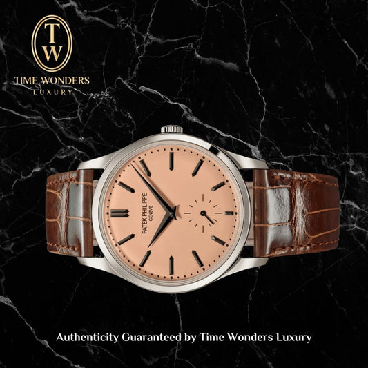 New May 2025 Patek Philippe Calatrava Salmon Dial 6196P 6196 Platinum