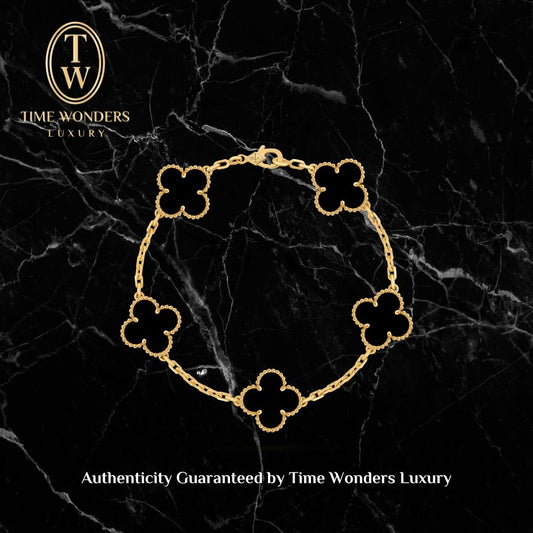 New May 2026 Van Cleef & Arpels Vintage Alhambra Yellow Gold VCARA41300 Black Oynx