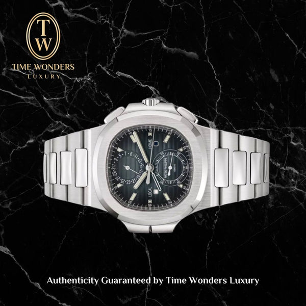 [Sold 23082025] New Q1 2025 Patek Philippe Nautilus Flyback Chronograph Stainless Steel 5990/1A 5990 Blue