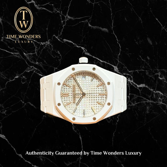 New Q3 2025 Audemars Piguet Royal Oak 34mm 77350CB White Ceramic 77350