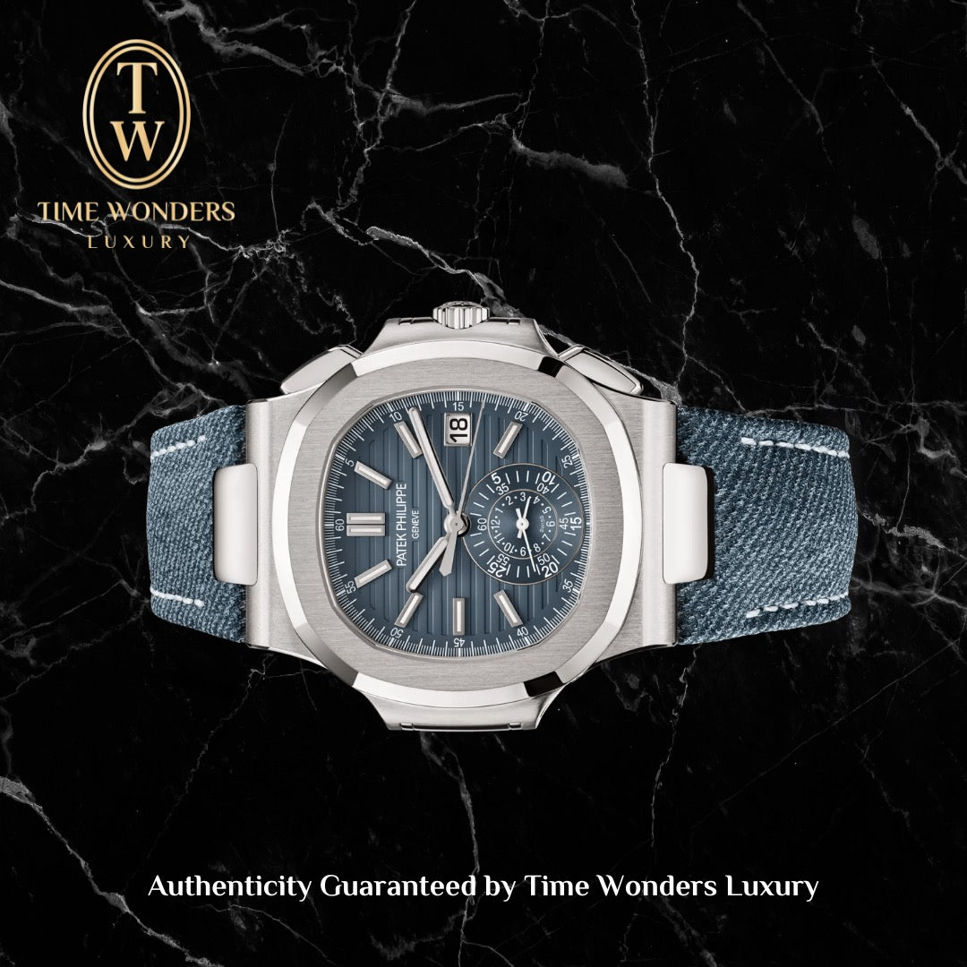 New Q3 2026 Patek Philippe Nautilus Flyback Chronograph White Gold 5980/60G Denim Blue Dial Leather 5980