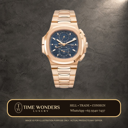 Mint 2021 Patek Philippe Nautilus Flyback Chronograph Travel Time Rose Gold 5990/1R 5990 40.5mm