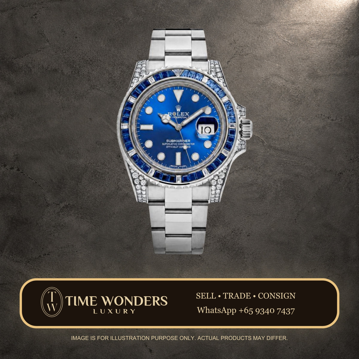 Like New October 2019 Rolex Submariner White Gold Blue Sapphire 116659SABR 116659 40mm