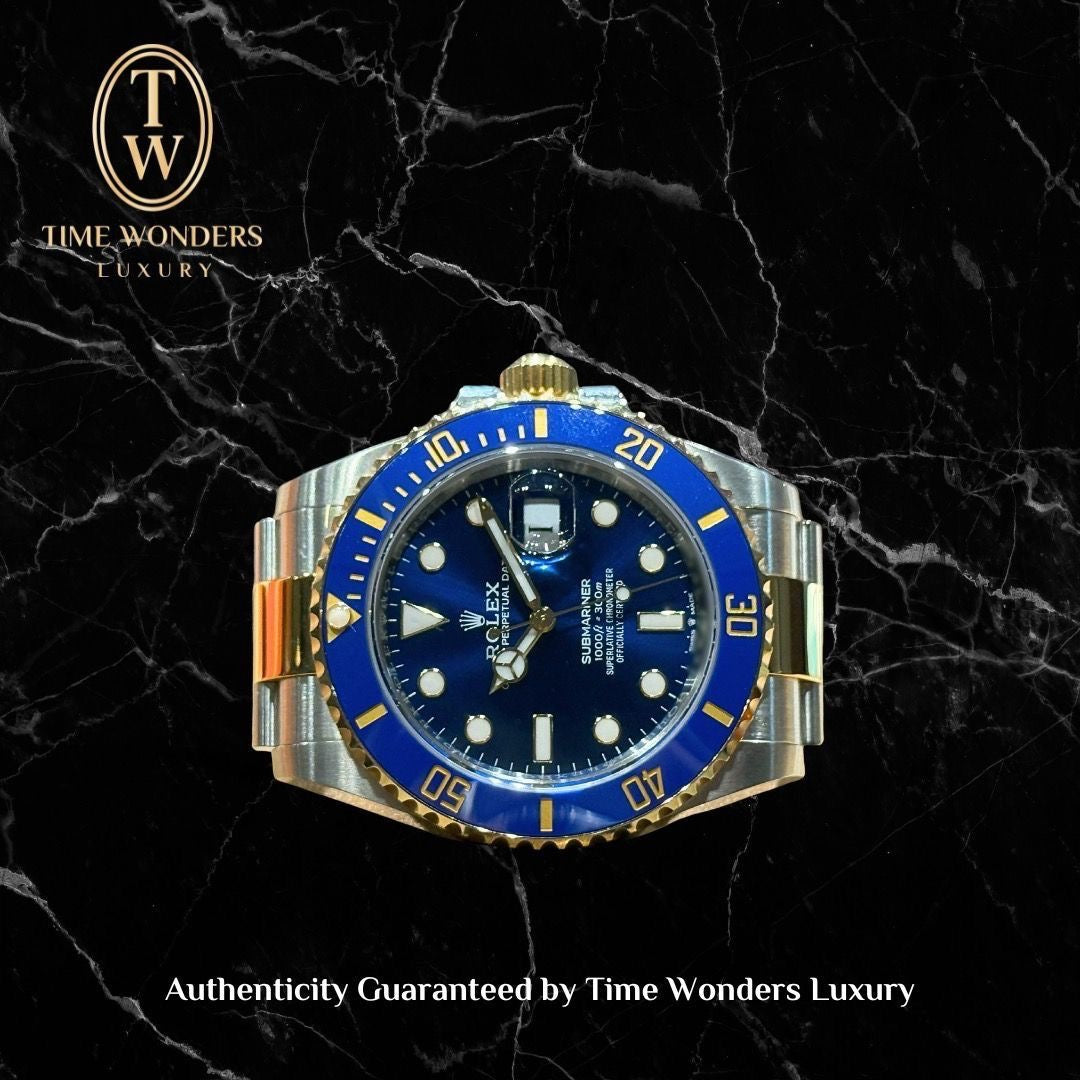 Like New October 2022 Rolex Submariner Two-tone Yellow Gold 126613LB Blue Dial 126613 Bluesy