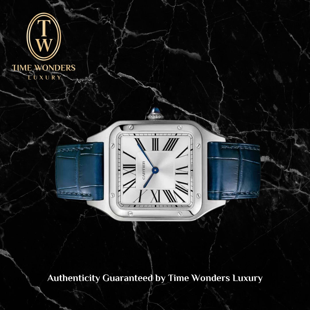 New August 2026 Cartier Santos Dumont Large WSSA0085 White Dial Quartz Leather Strap Stainless Steel