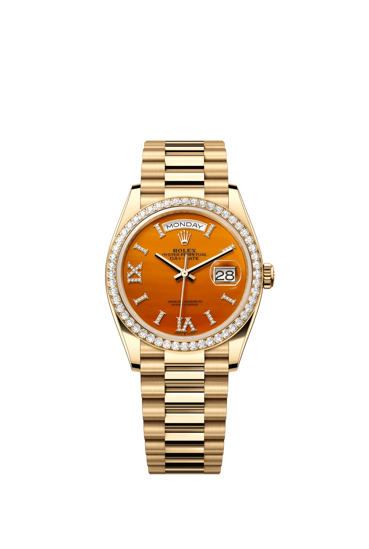 Day-Date 36mm | Yellow gold | Diamond-set Bezel | Ref. 128348RBR