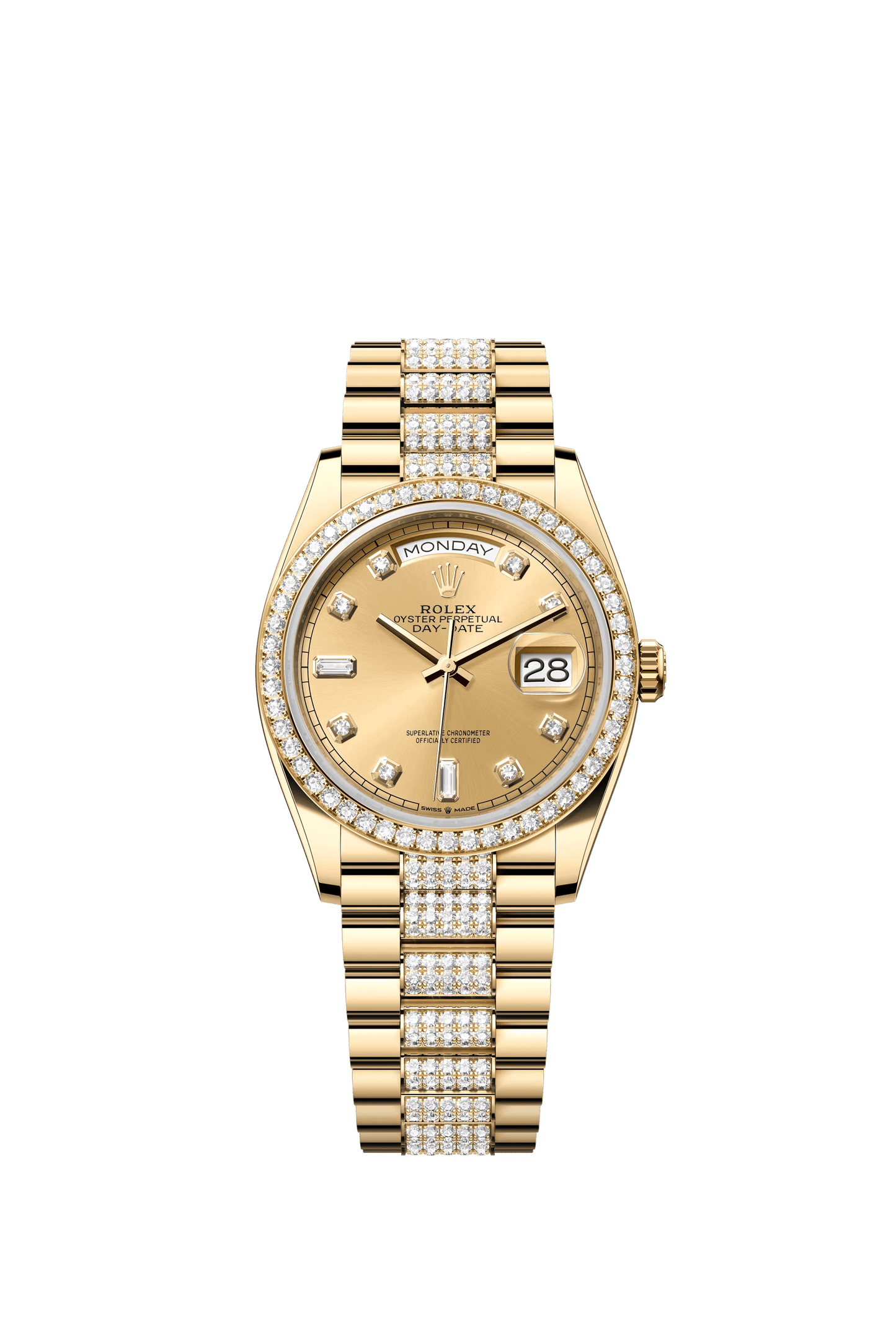 Day-Date 36mm | Yellow gold | Diamond-set Bezel | Ref. 128348RBR