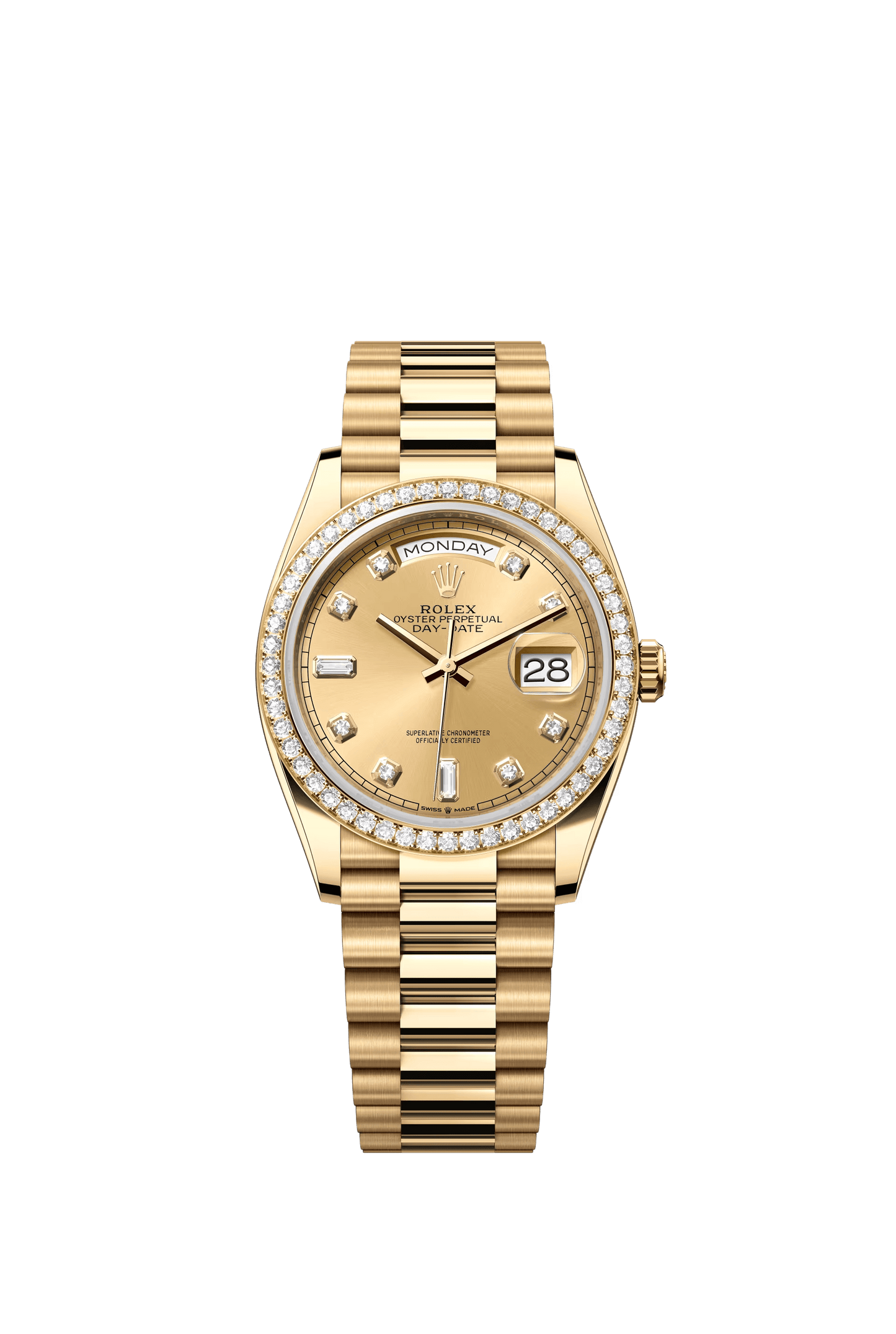 Day-Date 36mm | Yellow gold | Diamond-set Bezel | Ref. 128348RBR