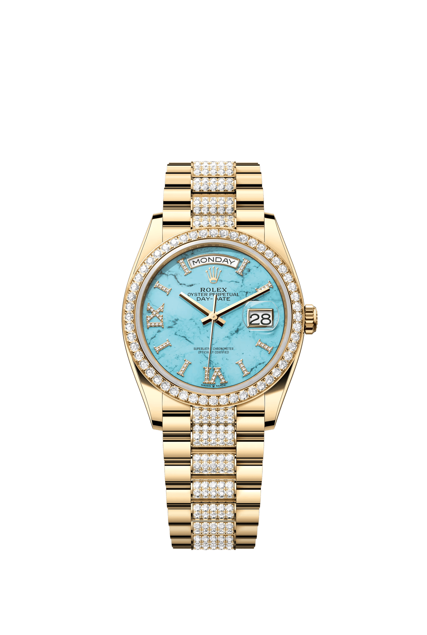 Day-Date 36mm | Yellow gold | Diamond-set Bezel | Ref. 128348RBR