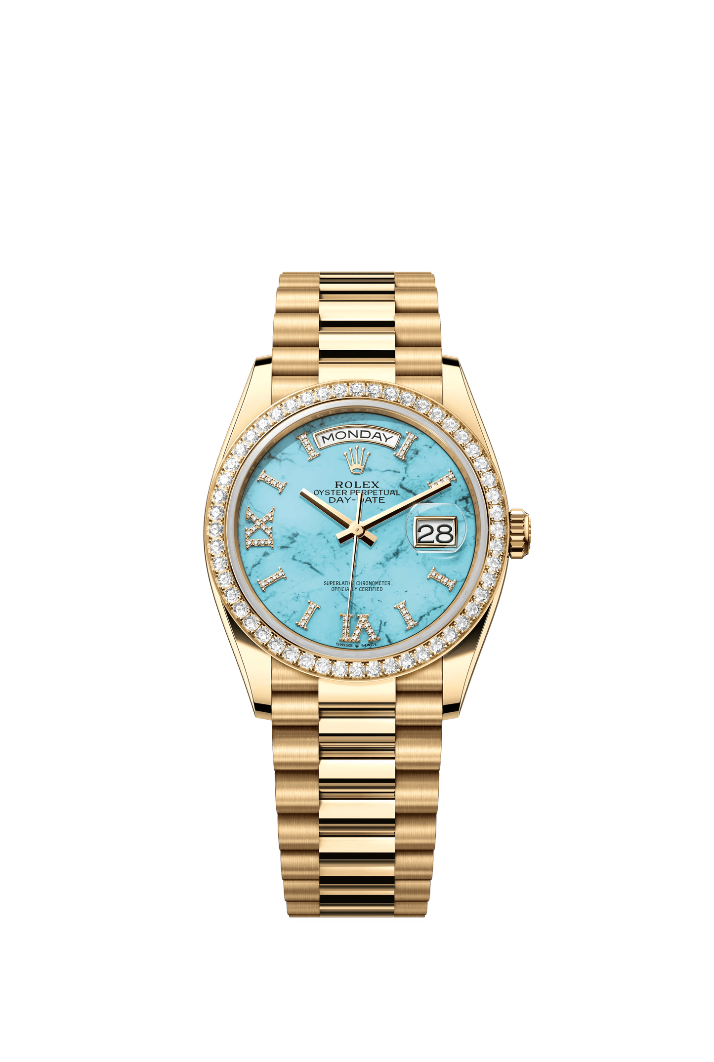 Day-Date 36mm | Yellow gold | Diamond-set Bezel | Ref. 128348RBR