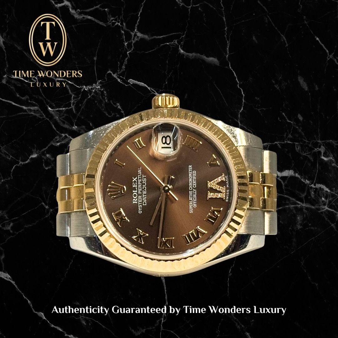 Used May 2011 Rolex Datejust 31mm Rose Gold Chocolate Dial 178271
