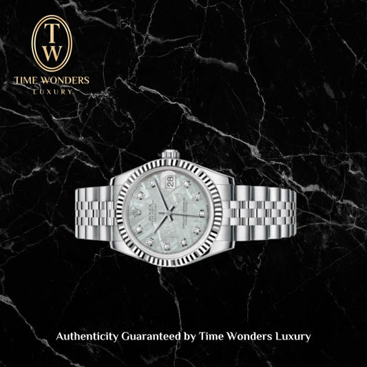 Used May 2018 Rolex Datejust 31mm Steel Meteorite dial with Diamonds 178274-0016 178274