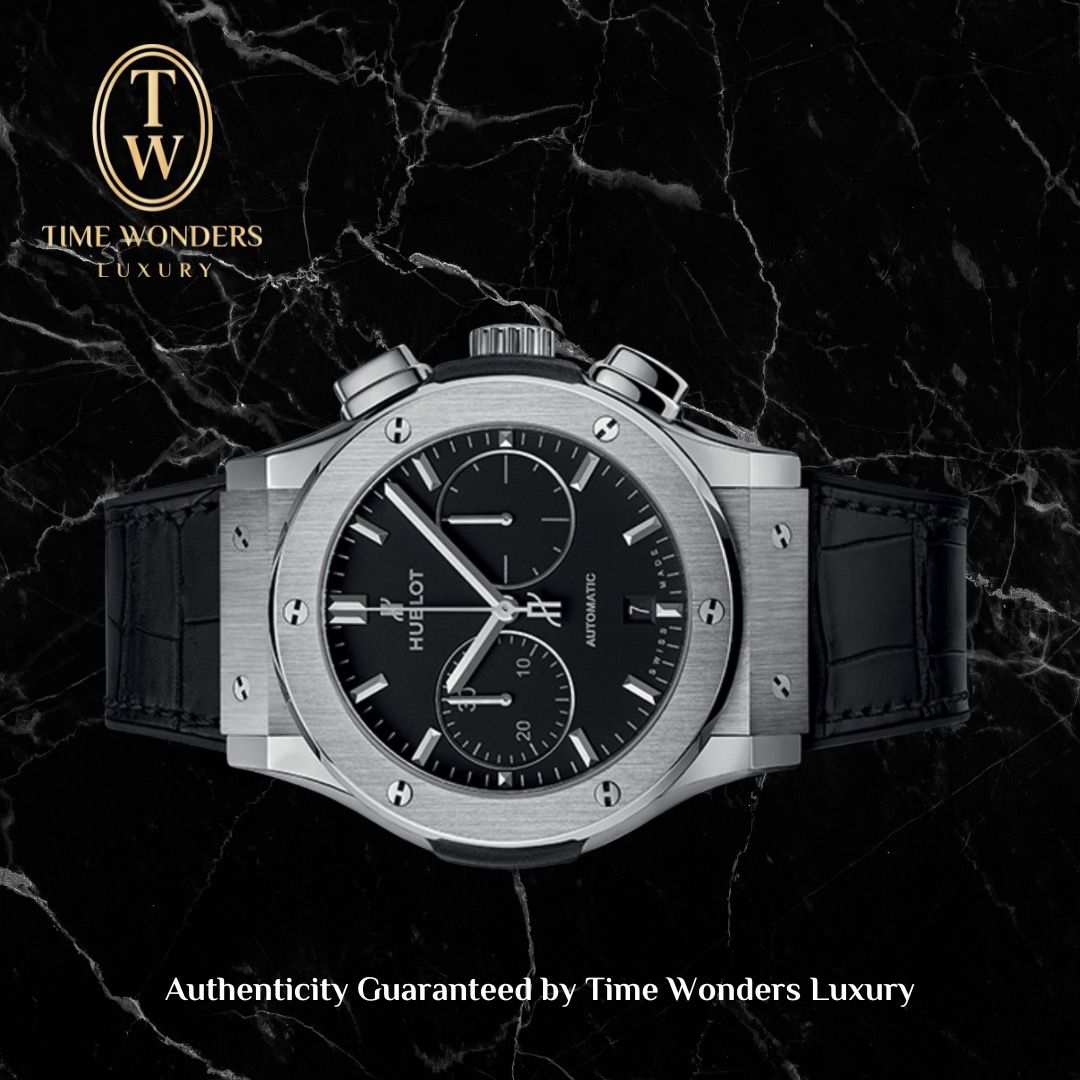 Used October 2017 Hublot Classic Fusion Chronograph Titanium 521.NX.1171.LR Black